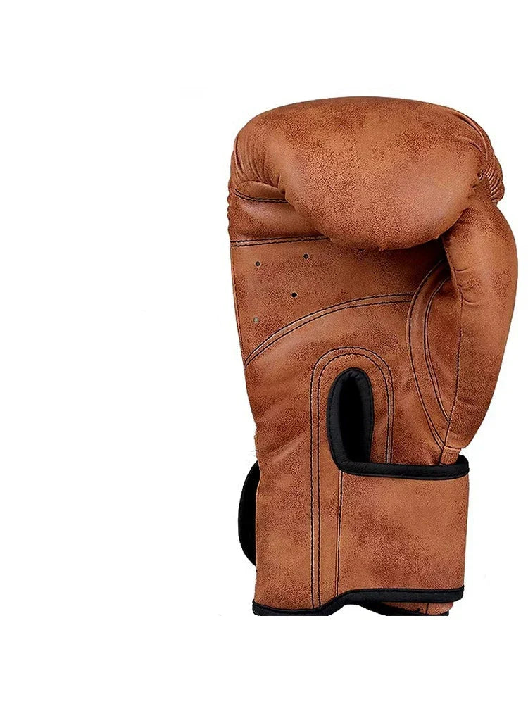 12oz Brown Leather Boxing Gloves by GearHead